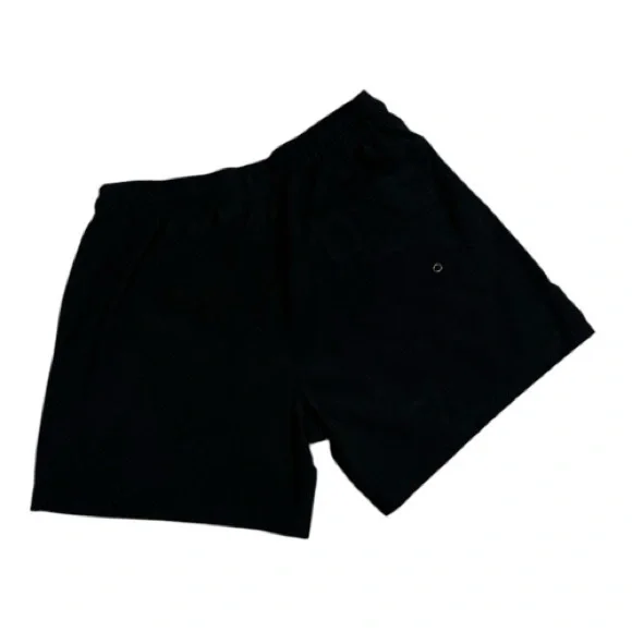Men's Black Athletic Shorts with Orange Drawstring - Picture 3 of 6